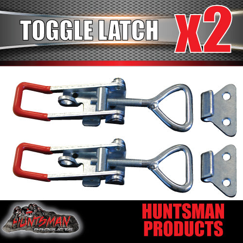 x2 Large Zinc Toggle Latch Over Centre Fasteners