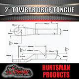 2" Drop Forged Towbar Tongue & 70mm Tow Ball. Suit Hayman Reece ARB TJM