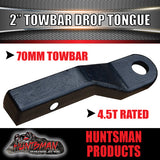 2" DROP FORGED TOWBAR TONGUE TO SUIT 70MM 4500KG RATED TOW BALL.