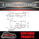 4" Drop Forged Towbar Tongue & 70mm Tow Ball. Suit Hayman Reece ARB TJM