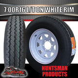 16x6" 6 stud trailer caravan white steel wheel & 7:00R16 L/T Truck tyre. 7.00 16