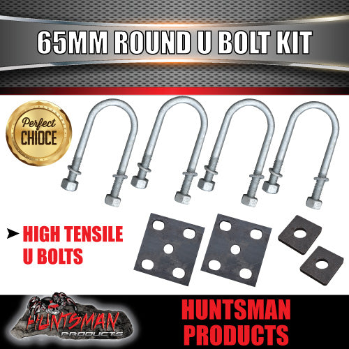 HIGH TENSILE Trailer Caravan 65mm x 170mm High Tensile 5/8" BSW ROUND U BOLT KIT.