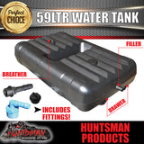 Caravan Camper Trailer Boat 59 Litre Underbody Water Tank & Fittings. HDPE grade Plastic