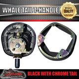 x2 Black Whale Tail T Handle Folding Lock for Trailer Canopy Caravan