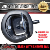 x8 Black Whale Tail T Handle Folding Lock for Trailer Canopy Box