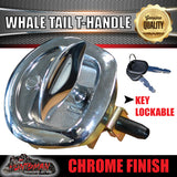 x1 Chrome Whale Tail T Handle Folding Lock for Trailer Caravan Canopy