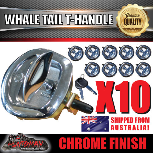 x10 Chrome Whale Tail T Handle Folding Lock for Trailer Caravan Canopy