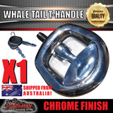 x1 Chrome Whale Tail T Handle Folding Lock for Trailer Caravan Canopy