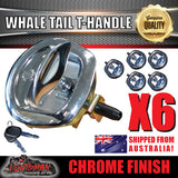 x6 Chrome Whale Tail T Handle Folding Lock for Trailer Caravan Canopy