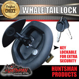 x2 Black Whale Tail T Handle Folding Lock for Trailer Canopy Caravan