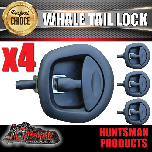 x4 Black Whale Tail T Handle Folding Locks for Trailer Canopy Box