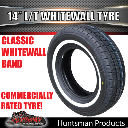 195R14C 14" WHITEWALL COMFORSER COMMERCIAL LIGHT TRUCK TYRE. 195 14