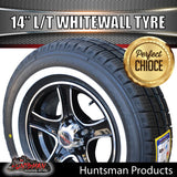 14" Trailer Caravan Stealth Alloy & 185R14C Whitewall Tyre suits Ford pattern. 185 14