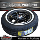 14" Trailer Caravan Stealth Alloy & 185R14C Whitewall Tyre suits Ford pattern. 185 14