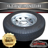 14" BOAT TRAILER HQ GALVANISED STEEL WHEEL RIM & 195R14C TYRE. 195 14