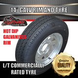 14" BOAT TRAILER HQ GALVANISED STEEL WHEEL RIM & 195R14C TYRE. 195 14
