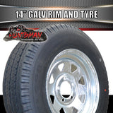 14" BOAT TRAILER HQ GALVANISED STEEL WHEEL RIM & 195R14C TYRE. 195 14