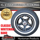 15" Trailer Caravan Ford Pattern Stealth Mag & 205/70R15C comforser Whitewall Tyre. 205 70 15