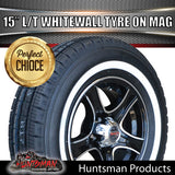 15" Trailer Caravan Ford Pattern Stealth Mag & 205/75R15C comforser Whitewall Tyre. 205 75 15